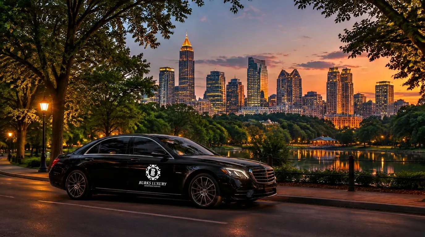 Atlanta skyline with a Burks car